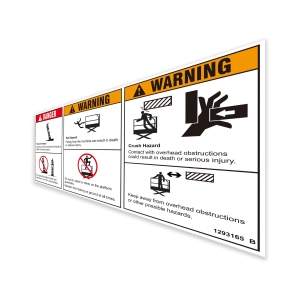 Genie Lift Part # 1293165GT - DECAL,DANGER/WARNING COMBO, GS-1330m, EA