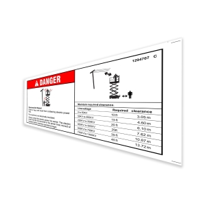 Genie Lift Part # 1294707GT - DECAL,DANGER,ELEC HAZARD,GS, MINI, EA