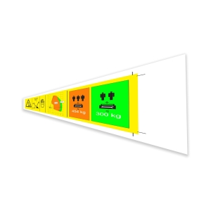 Genie Lift Part # 1284098GT - DECAL,DANGER,CAPICITY S-65 XC,SYMBOL, EA