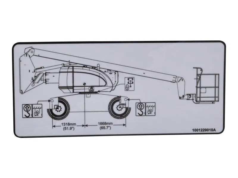 JLG Part # 1001229010 | DECAL,LIFT DIAGRAM 600A/AJ, EA