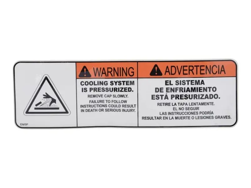 JLG Part # 1001235805 | DECAL,WARNING HOT FLUID (SPAN), EA
