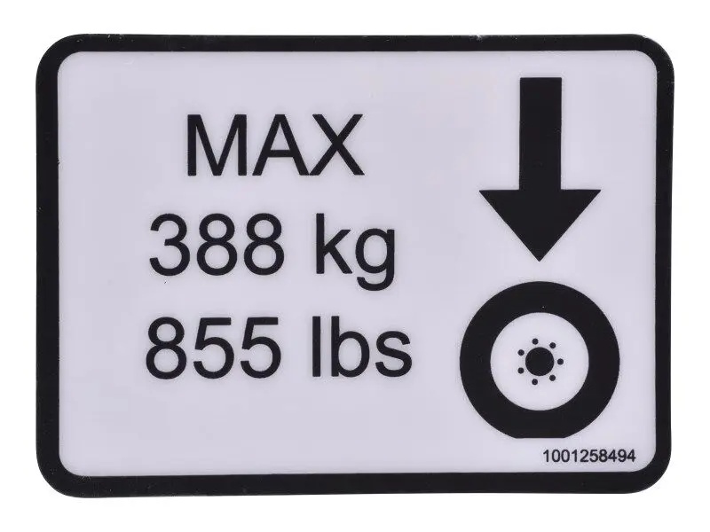 JLG Part # 1001258494 | DECAL,WHEEL LOAD, EA