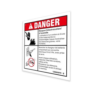 Genie Lift Part # 1290659FRGT - DECAL,DANGER,ELECT HAZARD,PLUG,GS-1330m, EA