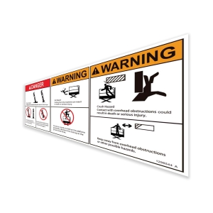 Genie Lift Part # 1298544GT - DECAL, DANGER,TIP-OVER,CRUSH, OUTRIGGER, EA
