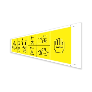 Genie Lift Part # 1299286GT - DECAL, NOTICE, SYMBOL, MAX CAP AND SIDE FORCE, GS3369, EA