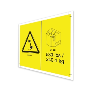 Genie Lift Part # 1299439GT - DECAL,ANSI SYMBOL, BATT WEIGHT/TIP OVER,Z30N, EA