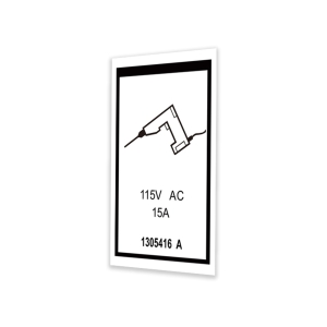 Genie Lift Part # 1305416GT - DECAL,POWER TO PLATFORM 115V,H, EA