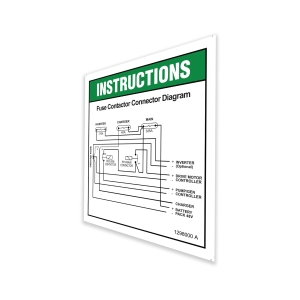 Genie Lift Part # 1298000GT - DECAL, WORD, FUSE/CONTACTOR CONN DIAGRAM, Z-45FE/DC, EA