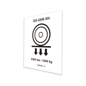 Genie Lift Part # 1307352GT - DECAL, LABEL, WHEEL LOAD, E-DRIVE, GS-3246XH, EA