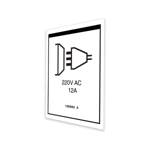 Genie Lift Part # 1305602GT - DECAL,INPUT POWER,220VAC,12A, EA