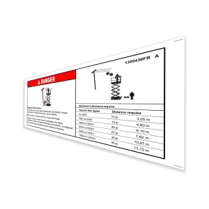 Genie Lift Part # 1305430FRGT - DECAL,DANGER,ELEC HAZARD,GS,MINI,H, EA