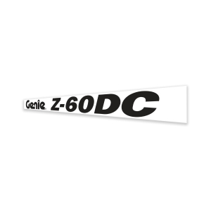 Genie Lift Part # 1305104GT - DECAL, COSMETIC, GENIE Z-60 DC,BLK, EA