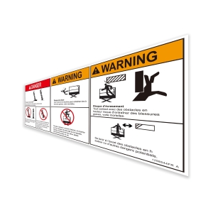 Genie Lift Part # 1298544FRGT - DECAL, DANGER,TIP-OVER,CRUSH, OUTRIGGER, EA