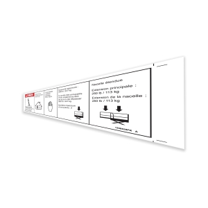 Genie Lift Part # 1296628FRGT - DECAL, DANGER, MAX CAPACITY 500LBS, SIDE FORCE 90LBS, EA