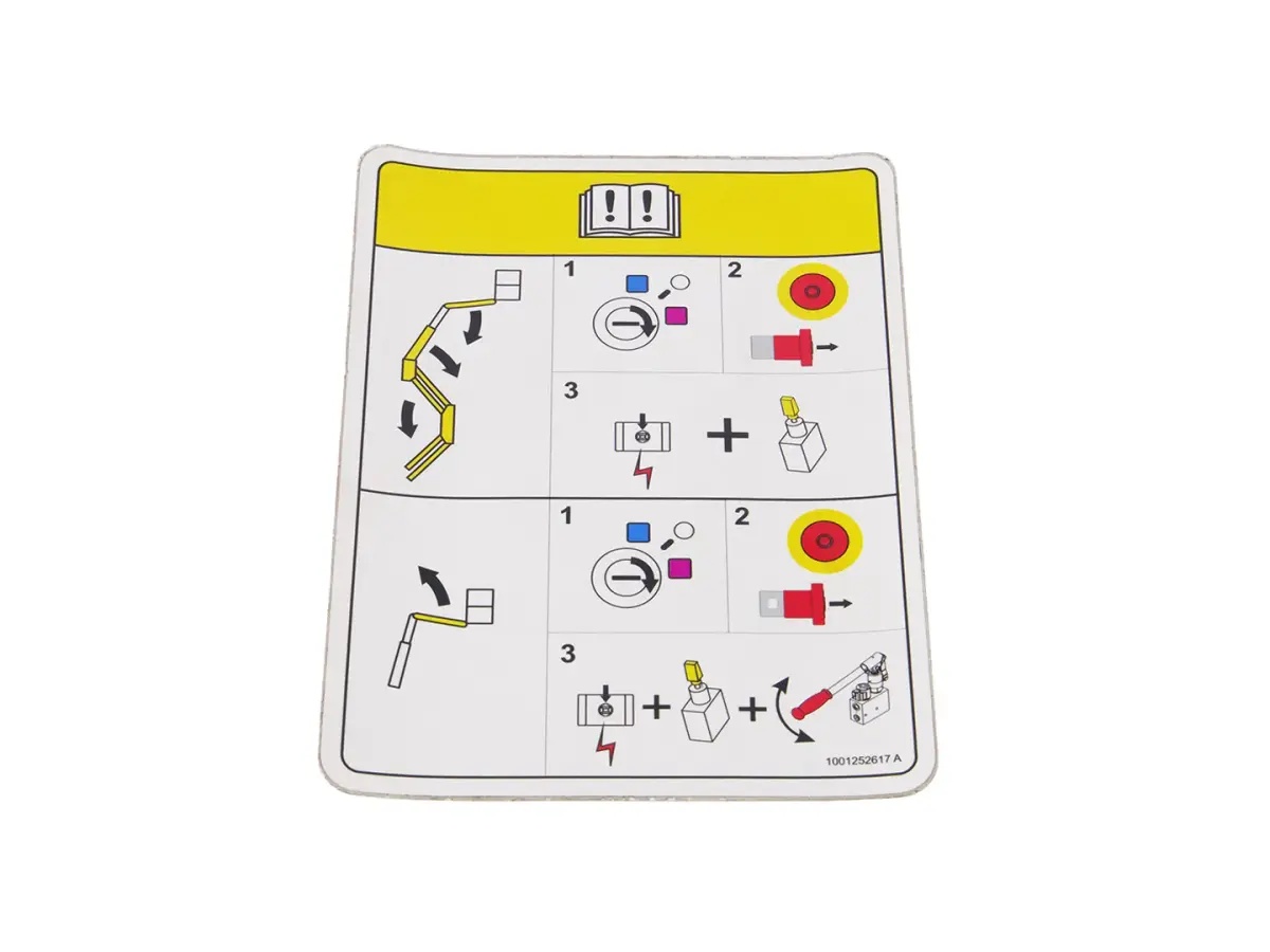 JLG Part # 1001252617 | DECAL,MANUAL DESCENT, EA