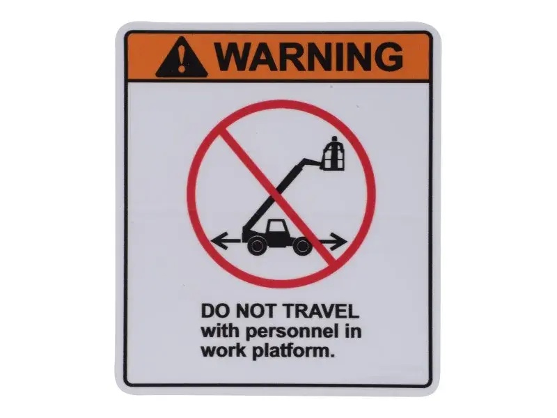 JLG Part # 1001260880 | DECAL,DO NOT TRAVEL, EA