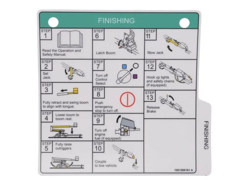JLG Part # 1001266161 | DECAL,GETTING FINISHED, EA
