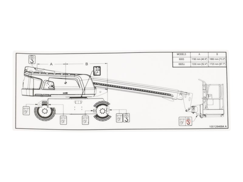 JLG Part # 1001284684 | DECAL,LIFT DIAGRAM, EA