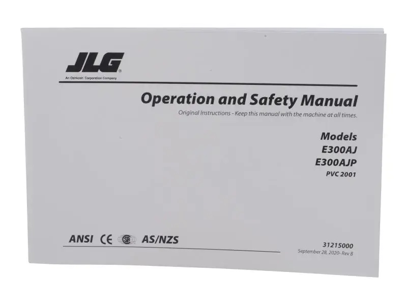 JLG Part # 31215000 | MANUAL,E300 GBL OPS, EA