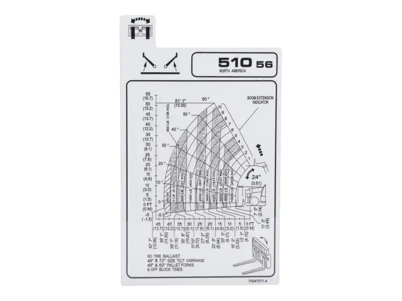 JLG Part # 332/G5582 | JCB-DECAL, LOAD CHART SIDE TLT, EA