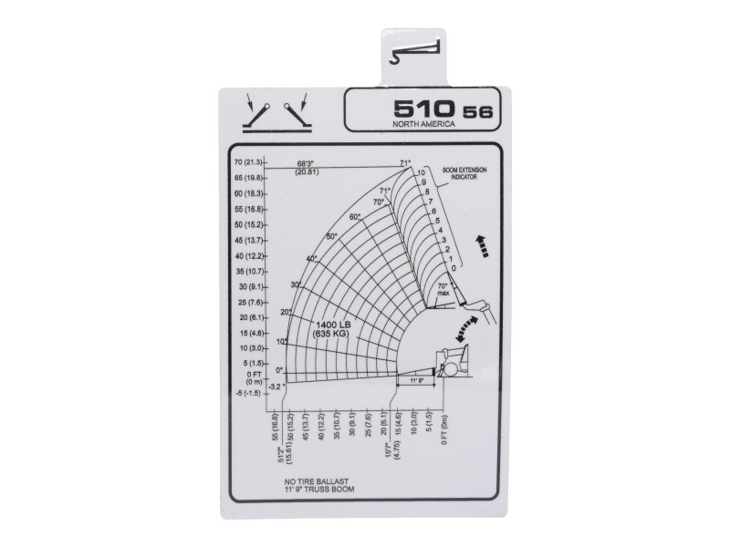 JLG Part # 70047069 | DECAL,LOAD CHART, EA