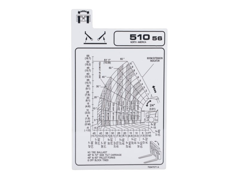 JLG Part # 70047071 | DECAL,LOAD CHART, EA