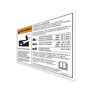 Genie Lift Part # 1262342FRGT - DECAL,WORD,SLOPE RATING,S60, EA