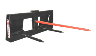 Haugen MRBS-C2 - One 49" Conus 2 Tine Two 24" Cold Rolled Tines, Round Bale Spears for Skid Steer