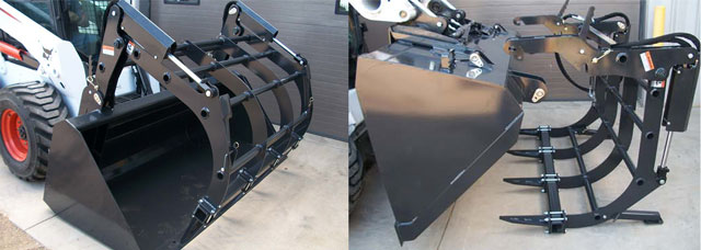 Haugen HBGR-84 EURO - 84" Bucket Width, Round Bale Grapple w/Removable Grapple for Skid Steer
