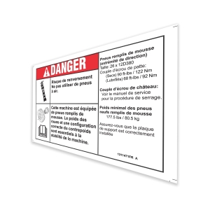 Genie Lift Part # 1311471FRGT - DECAL, FR DANGER,TIP, GS69 FOAM, FRONT, EA