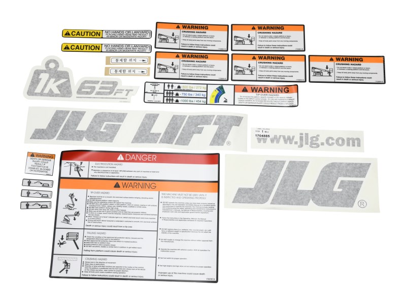 JLG Part # 1001288071 | KIT,PLATFORM DECAL,ANSI, EA