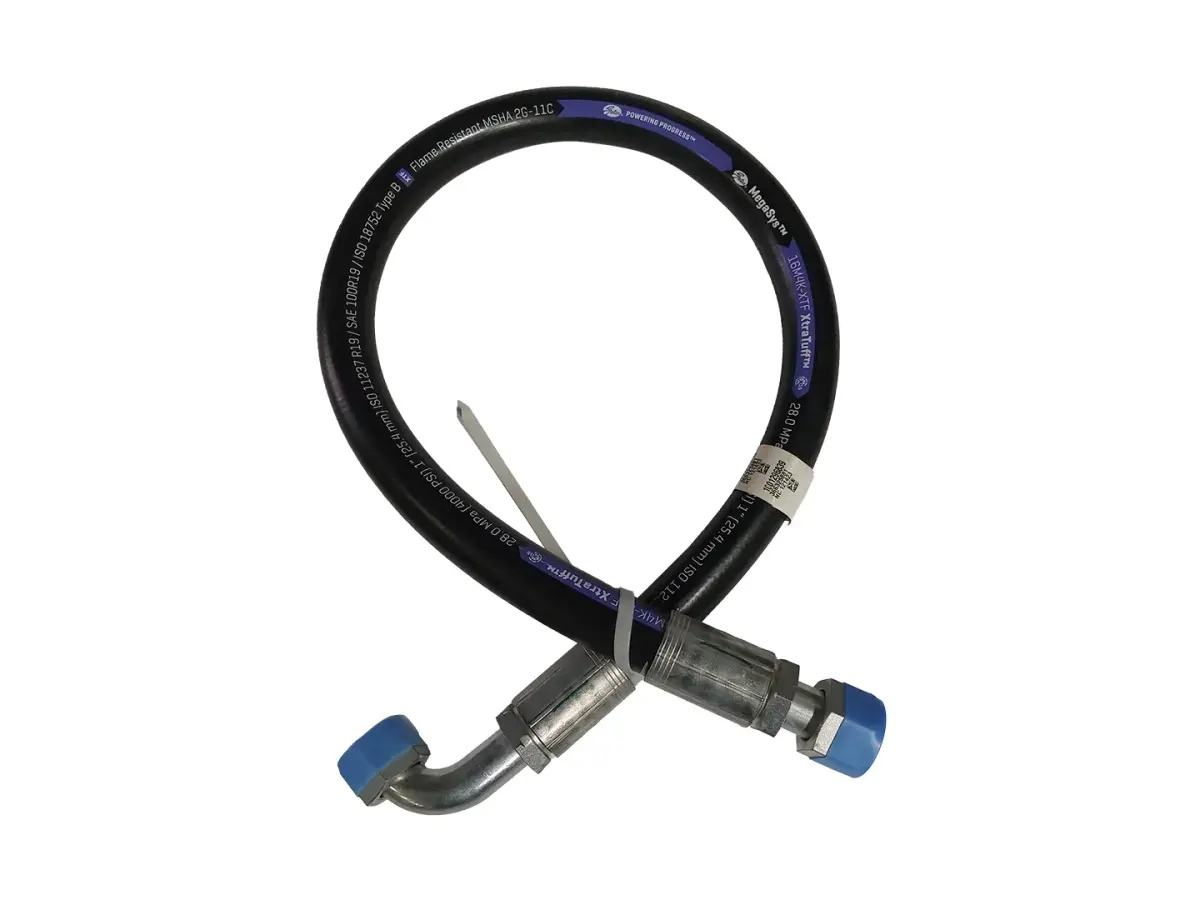 JLG Part # 1001296839 | HOSE ASSY,1" STR X 90?S ORFS, EA