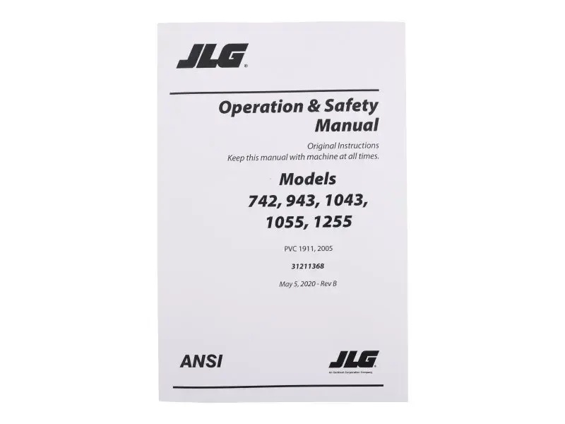 JLG Part # 31211368 | MANUAL,OPS,742-1255_ENGLISH, EA