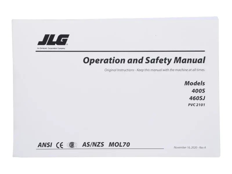 JLG Part # 31215965 | MANUAL,OPS_400S/SJ_PVC2101, EA