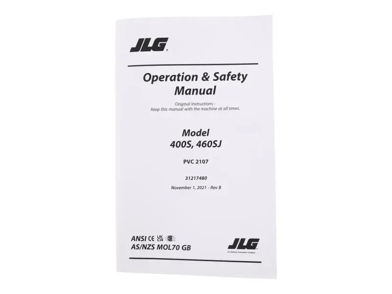 JLG Part # 31217480 | MANUAL,OPS_400S/460SJ_PVC2107, EA