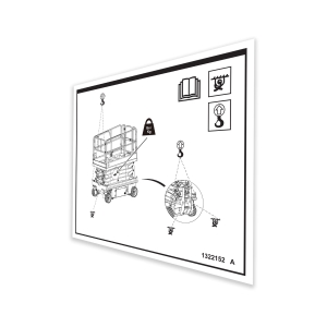 Genie Lift Part # 1322152GT - DECAL,LABEL TRANSPORT DIAGRAM, GS32, EA
