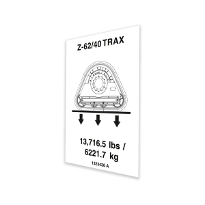 Genie Lift Part # 1323436GT - DECAL, WHEEL LOAD Z62 TRAX, EA