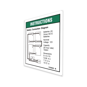 Genie Lift Part # 1324023GT - DECAL,INSTRUCT,BATTERY CONNECT,GS4046, EA