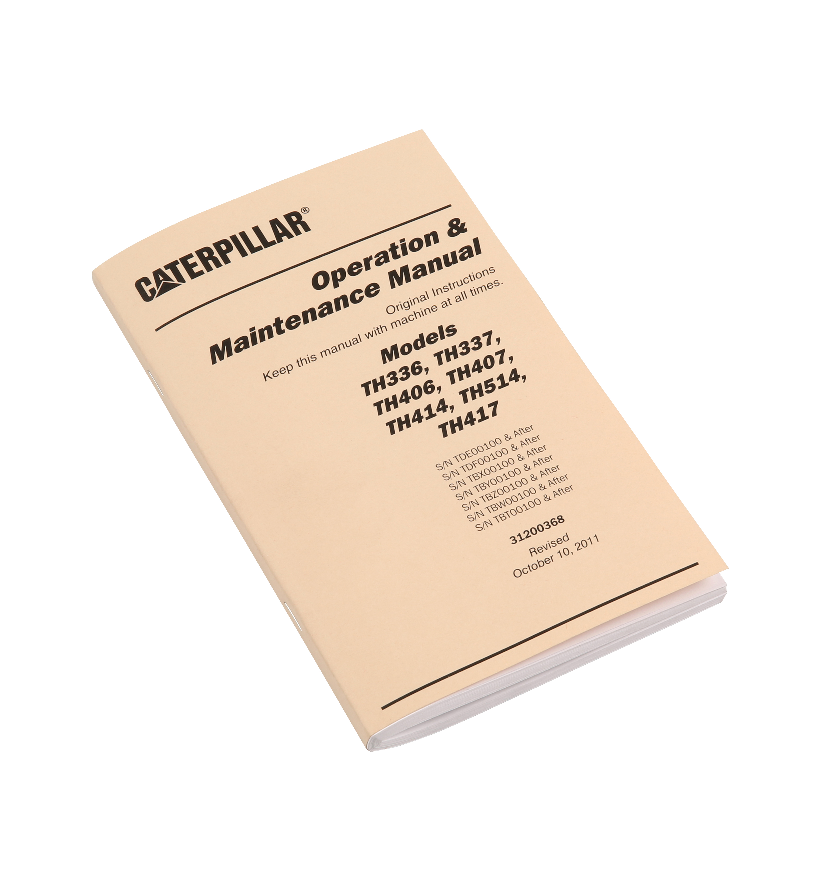 JLG Part # 31200368 - TH406,407,514,417 OP MNL, EA