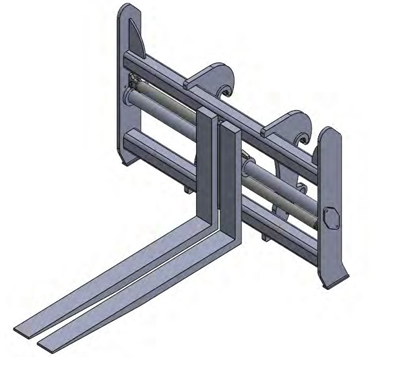 Haugen MWPH 96 25-6-60 - Wheel Loader Pipe Forks For Hydraulic Positioning, Fork Tine Size 2.5" x 6" x 60" Capacity 20,000 lbs