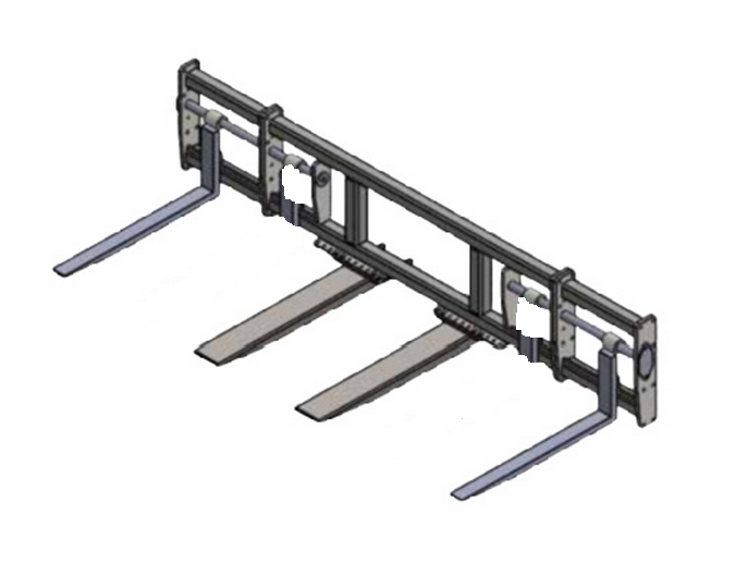 Haugen MDH-144-FS - Fork Spreader THE DOOHICKEE for Telehandlers & Forklifts with 92" Base Unit, Extensions & 48" Swing or Non-Swing Fork Tines