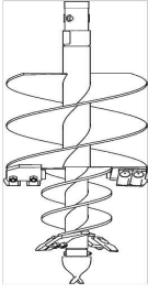 Haugen 10748 - 48"-24" Tree Auger Bit w/17 Teeth & 2" Hex
