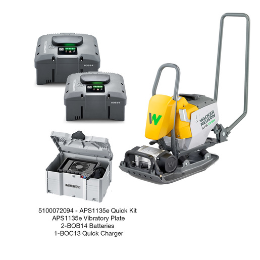 Wacker Neuson APS1135e - Vibratory Single-Direction Plate w/2 BOB14 Batteries & BOC13 Quick Charger