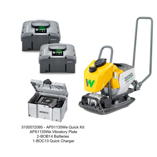 Wacker Neuson APS1135We - Vibratory Single-Direction Plate (water tank) w/2 BOB14 Batteries & BOC13 Quick Charger