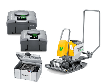 Wacker Neuson APS1550e - Vibratory Single-Direction Plate w/2 BOB10 Batteries & BOC13 Quick Charger Wacker Neuson APS1550e - Vibratory Single-Direction Plate w/2 BOB10 Batteries & BOC13 Quick Charger