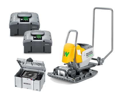 Wacker Neuson APS1550e - Vibratory Single-Direction Plate w/2 BOB14 Batteries & BOC13 Quick Charger