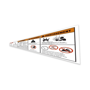 Genie Lift Part # 1321485FRGT | DECAL,ELECTROCUTION,ANNUAL INSPECTION,COMPARTMENT ACCESS,EXPLOSION, EA