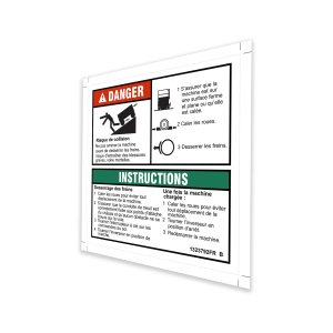 Genie Lift Part # 1323792FRGT | DECAL DANGER BRAKE REL SAFETY, EA