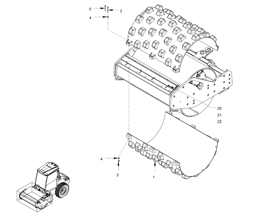 Wacker Neuson Part # 5100036521 | Padfoot shells with scraper, steel, EA.