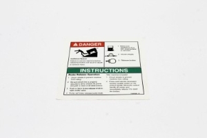 Genie Lift Part # T107029GT - DECAL DANGER BRAKE REL SAFETY, EA